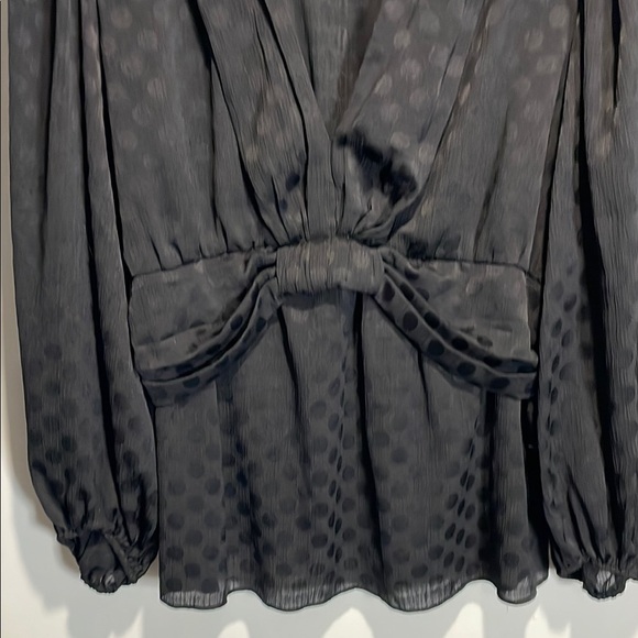 Max Studio Black Polka Dot Peplum Blouse - Picture 6 of 8